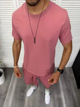 Trening barbati cream pantaloni + tricou 13296 D2-2.1 imagine