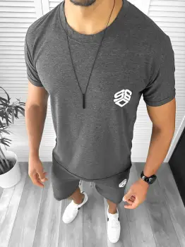 Trening barbati gri pantaloni + tricou 11701 36-5 imagine