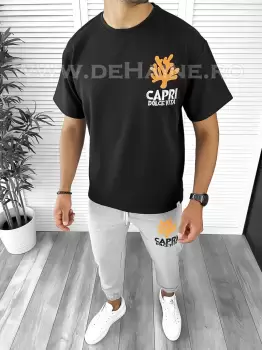 Trening barbati negru/gri pantaloni + tricou oversize B7962 49-1 imagine