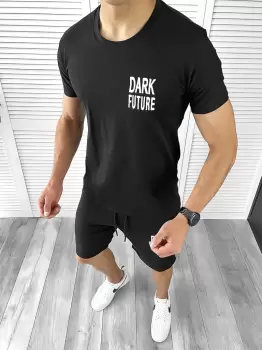 Trening barbati negru pantaloni + tricou 11699 imagine