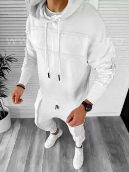 Trening barbati pantaloni + hanorac alb K031 75 N3-2* imagine