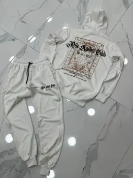 Trening barbati slim fit alb  Pantaloni + Hanorac  13350 imagine