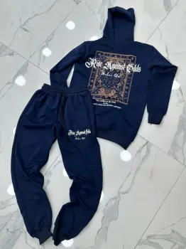 Trening barbati slim fit bleumarin  Pantaloni + Hanorac  13350 imagine