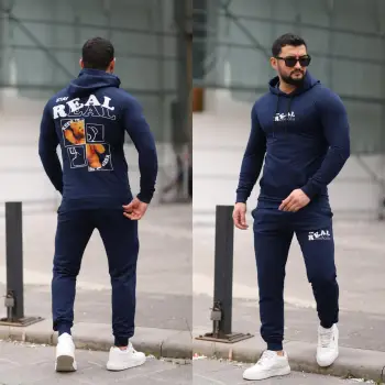 Trening barbati slim fit bleumarin  Pantaloni + Hanorac  13354 imagine