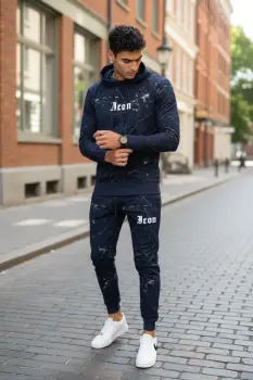 Trening barbati slim fit bleumarin  Pantaloni + Hanorac  13380 28-4.3 imagine