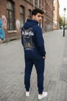 Trening barbati slim fit bleumarin  Pantaloni + Hanorac  13400 imagine