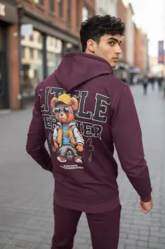 Trening barbati slim fit grena  Pantaloni + Hanorac  13410 D3-1.3 imagine