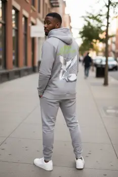Trening barbati slim fit gri  Pantaloni + Hanorac  13370 20-4.1 imagine