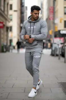 Trening barbati slim fit gri  Pantaloni + Hanorac  13400 50-2 imagine