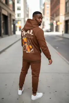 Trening barbati slim fit maro  Pantaloni + Hanorac  13360 34-3.2 imagine