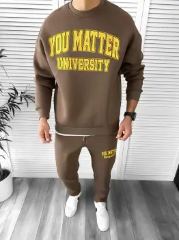 Trening barbati slim fit maro Pantaloni + Hanorac K170 Z5 imagine