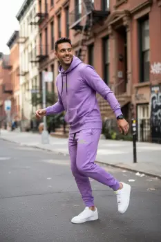 Trening barbati slim fit mov  Pantaloni + Hanorac  13370 123-3 imagine