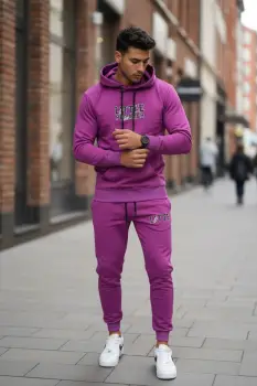 Trening barbati slim fit mov  Pantaloni + Hanorac  13410  38-4 imagine