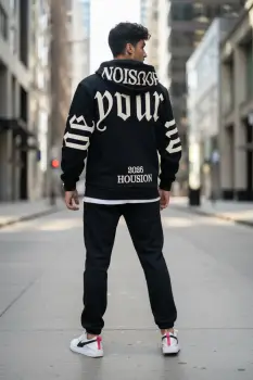Trening barbati slim fit negru  Pantaloni + hanorac 162 imagine