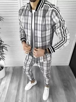 Trening barbati slim fit Pantaloni + Hanorac 10004 imagine