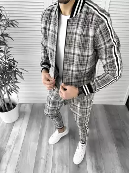 Trening barbati slim fit Pantaloni + Hanorac 10021 imagine