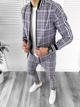 Trening barbati slim fit Pantaloni + Hanorac 10023 imagine