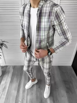 Trening barbati slim fit Pantaloni + Hanorac 10039 imagine