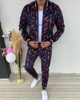 Trening barbati slim fit Pantaloni + Hanorac 10162 I13-1.1 imagine