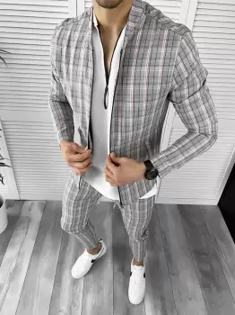 Trening barbati slim fit Pantaloni + Hanorac 10468 I5-5.1 imagine