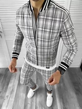 Trening barbati slim fit Pantaloni + Hanorac 11631 imagine