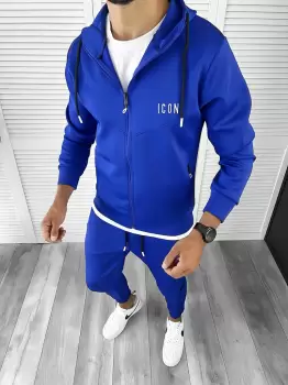 Trening barbati slim fit Pantaloni + Hanorac albastru 12181 33 1.2* imagine