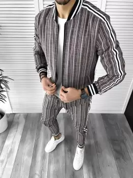 Trening barbati slim fit Pantaloni + Hanorac B9875 imagine