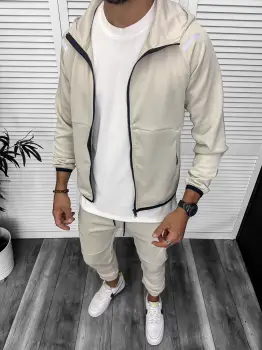 Trening barbati slim fit Pantaloni + Hanorac bej 13348 42-1.3 imagine