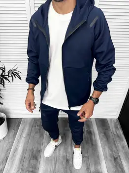 Trening barbati slim fit Pantaloni + Hanorac bleumarin 13348 41-1.1 imagine