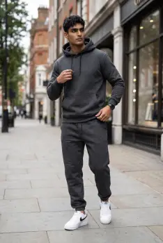 Trening barbati slim fit Pantaloni + Hanorac  gri  13520 imagine