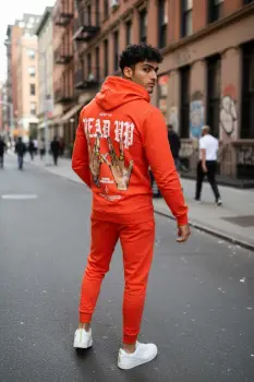 Trening barbati slim fit portocaliu  Pantaloni + Hanorac  13390 40-4.2 imagine