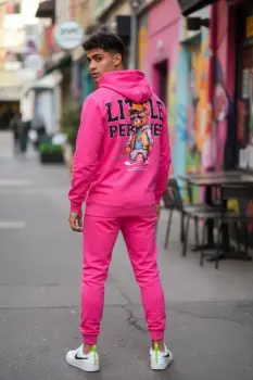 Trening barbati slim fit roz  Pantaloni + Hanorac  13410 imagine