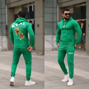 Trening barbati slim fit verde  Pantaloni + Hanorac  13354 imagine