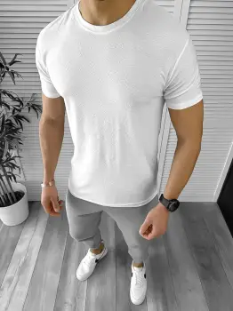 Tricou barbati alb 12453 imagine