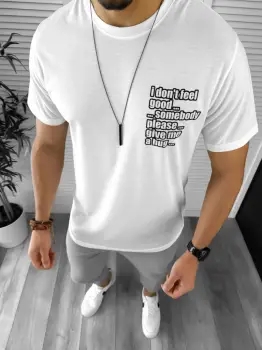 Tricou barbati alb cu imprimeu pe spate 12448 41-1 imagine