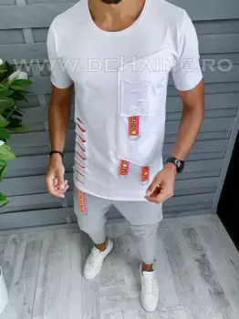 Tricou barbati alb slim fit Vagabond B1945 P6-5.1 imagine