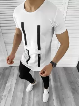 Tricou barbati alb slim fit Vagabond B1954 P11-4.2/K7-3 imagine