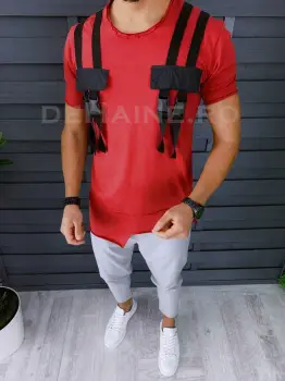 Tricou barbati slim fit asimetric ZR A8489 P0-1.2 imagine