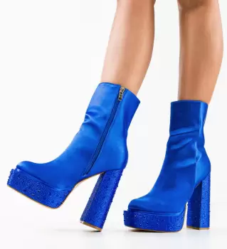 Botine dama Afolayan Albastre imagine