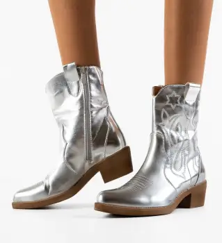 Botine dama Banele Argintii imagine