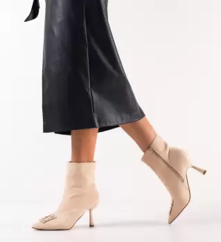 Botine dama Bettos Bej imagine