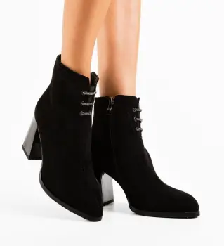 Botine dama Bone Negre imagine
