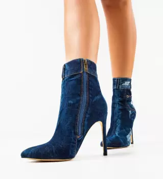 Botine dama Byron Albastre 2 imagine