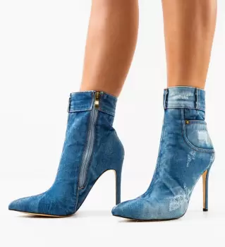 Botine dama Byron Albastre 3 imagine