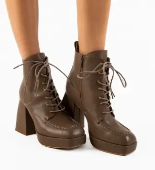 Botine dama Chisom Khaki imagine