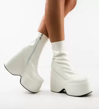 Botine dama Cosmo Albe imagine