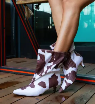 Botine dama Cow Print imagine