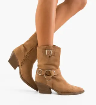 Botine dama Edwin Khaki imagine