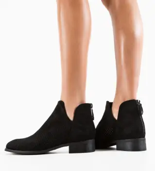 Botine dama Felt Negre imagine