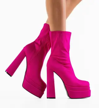 Botine dama Fumnan Fuchsia imagine